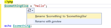 Refactoring all variable occurences in PHP Visual Tools